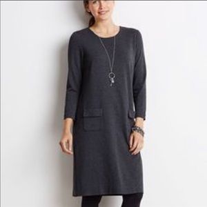 J Jill ponte knit charcoal tunic dress !!sold!!